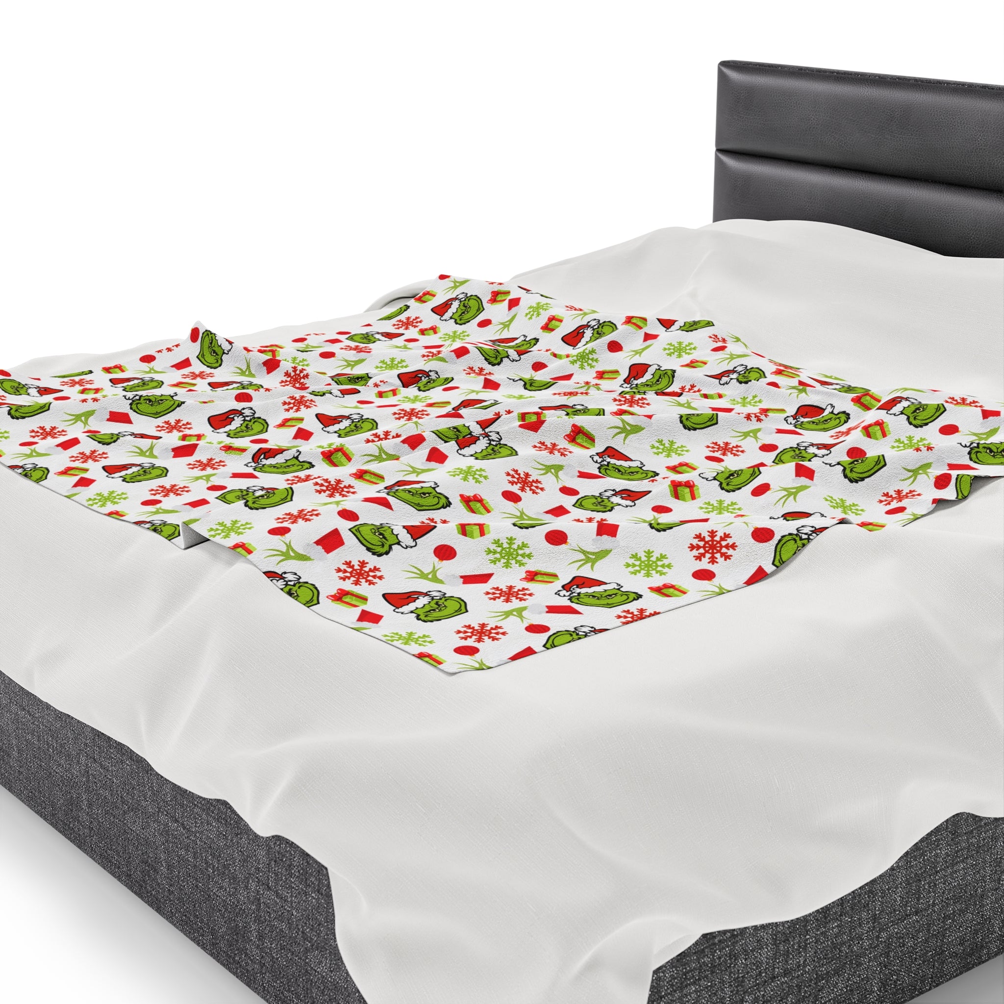 The Grinch- Velveteen Plush Blanket by CuddleLux Bliss - Creations by Chris and Carlos